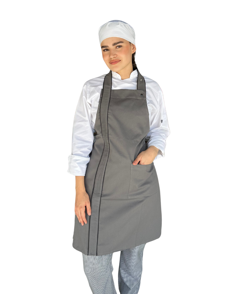 zittro Mandil delantal chef franja Gris Oxford. R920302-000 UNI