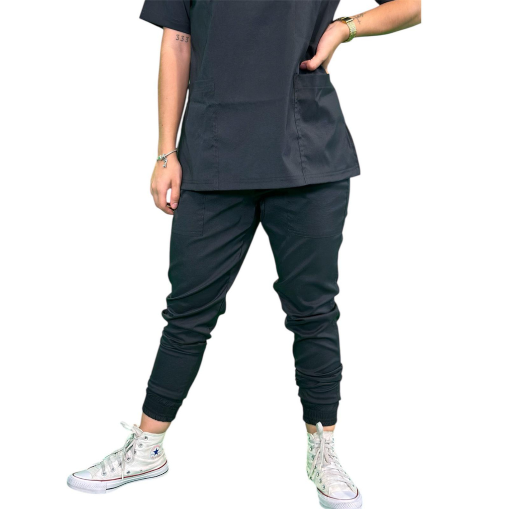 [M81204 001 ECH] zittro Pantalón Médico Lycra Jogger Mujer Negro (ECH)