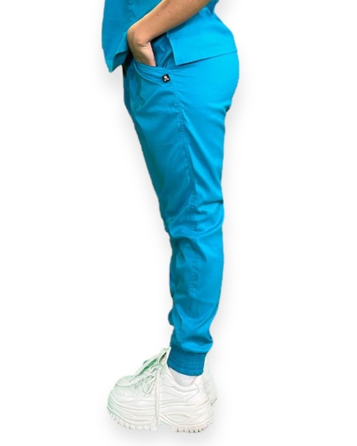 zittro Pantalón Médico Stretch Jogger Mujer Azul Medio