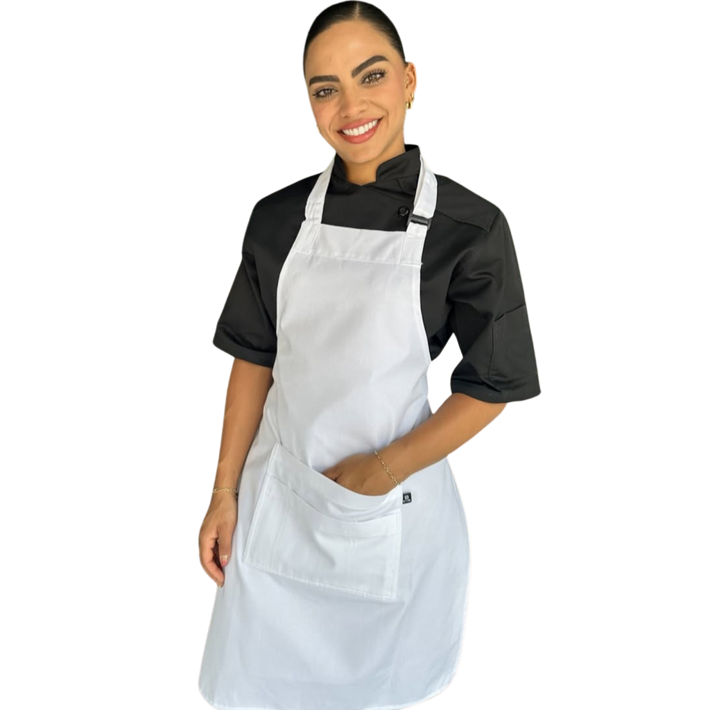 [R92301-100] zittro Mandil Delantal Chef Unisex Blanco