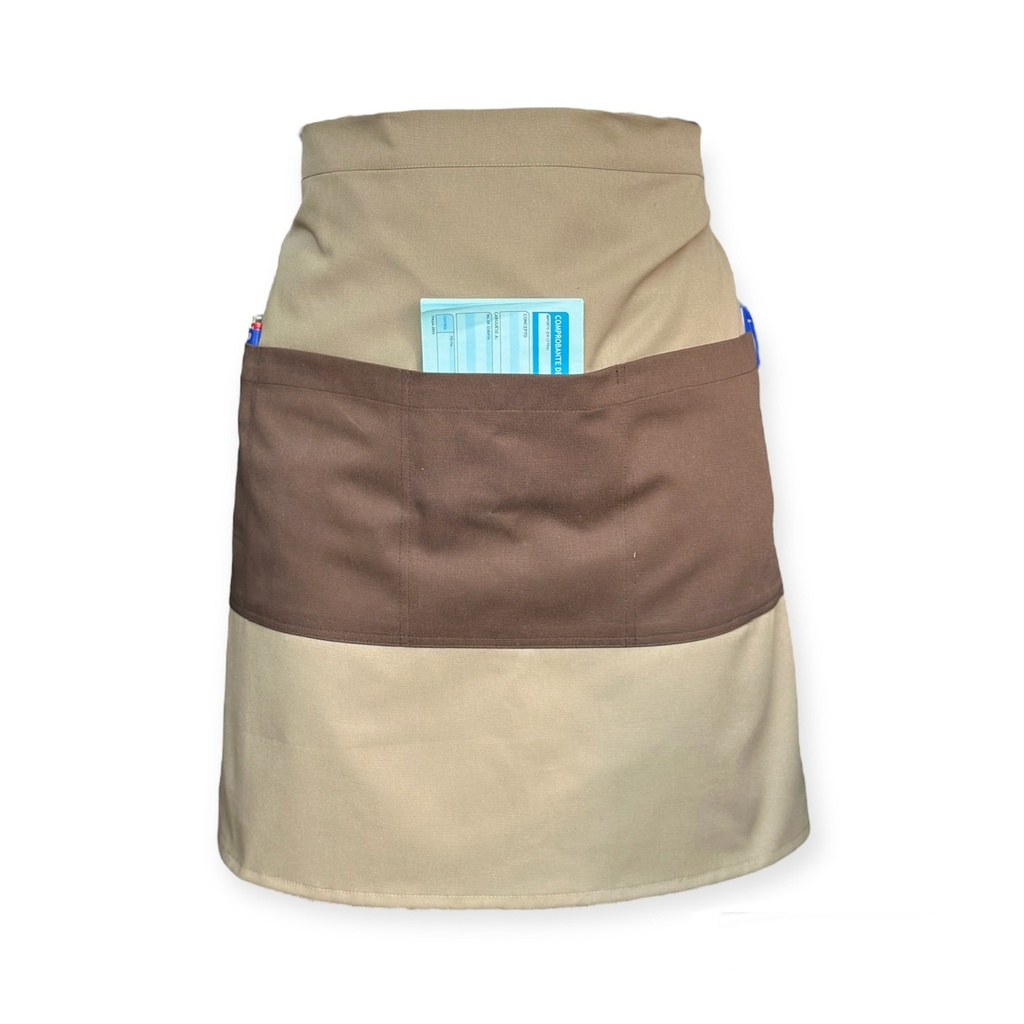 zittro Medio mandil delantal Unisex color Block Canela/Chocolate