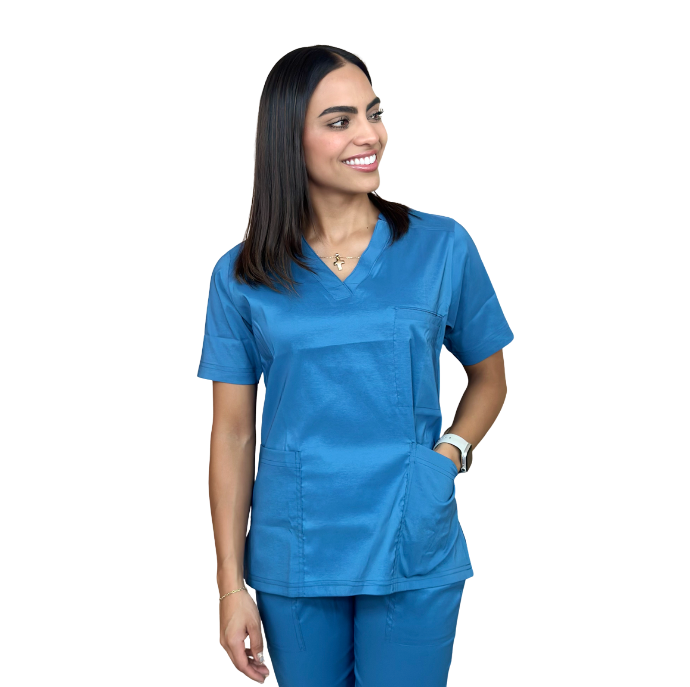 [M80202 443 ECH] zittro Filipina Médica Lycra Mujer Azul Medio (ECH)